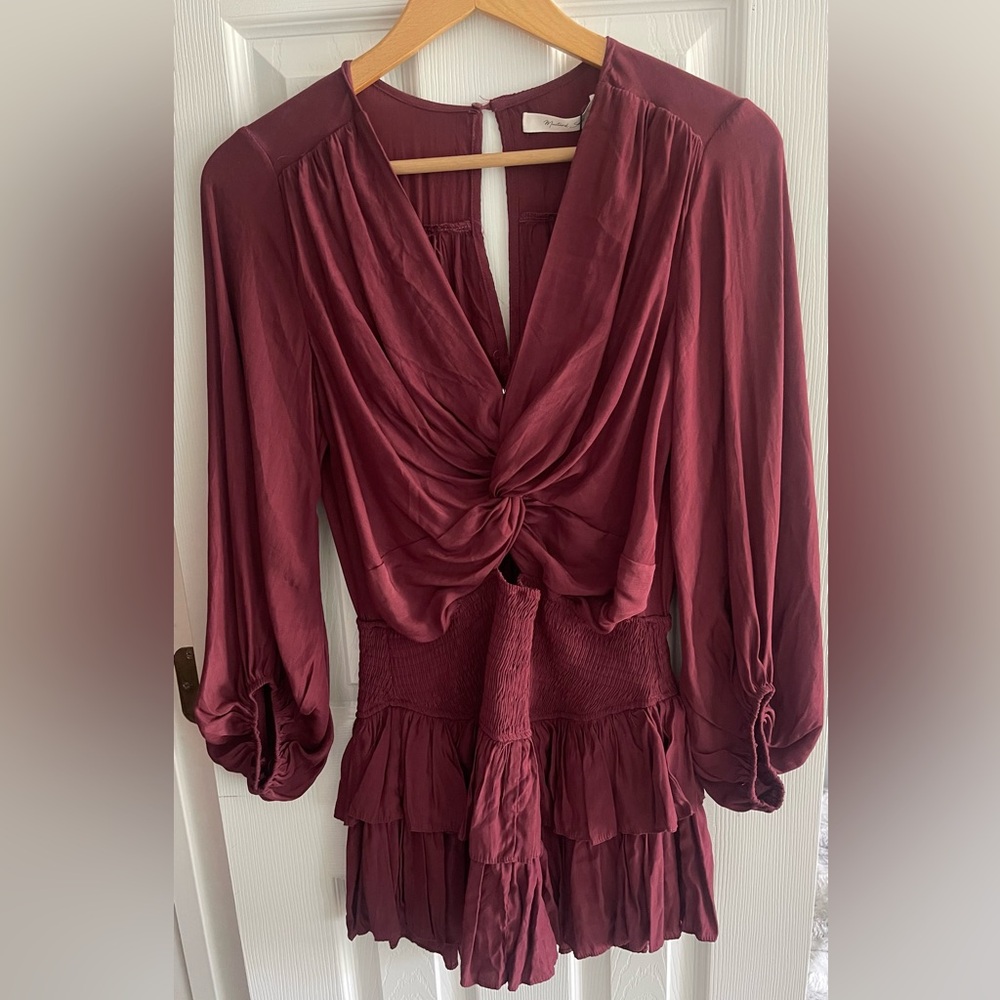 Mustard Seed Burgundy Romper